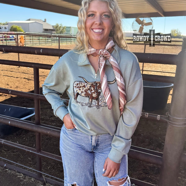 Blue Lomita Longhorn Pullover