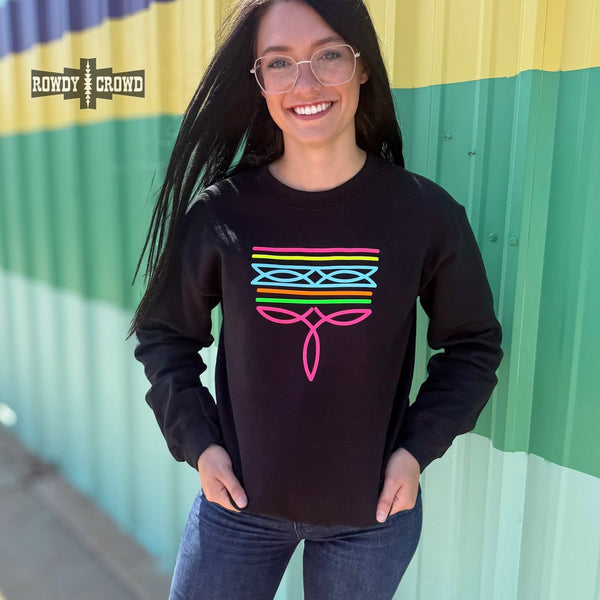 Black Neon Boot Stitch Sweater