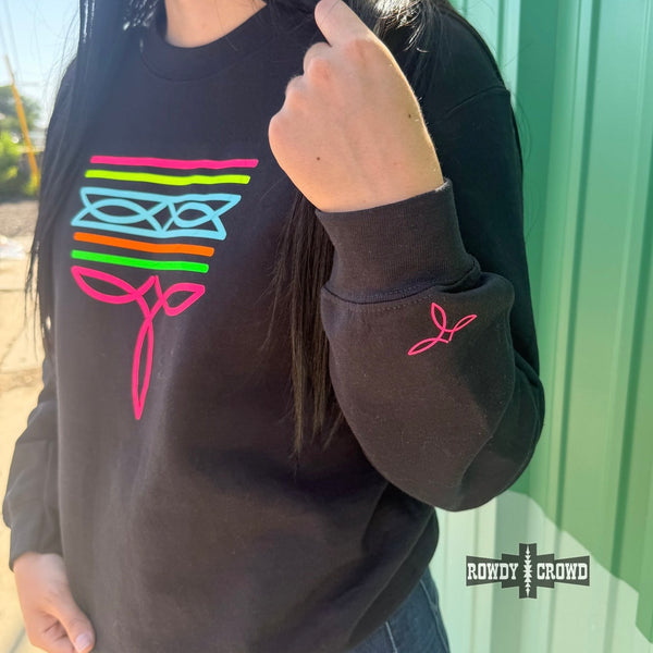Black Neon Boot Stitch Sweater