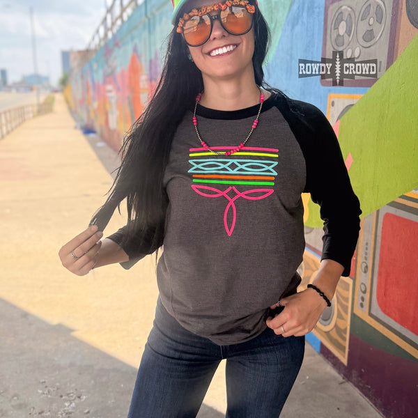 Neon Boot Stitch Raglan