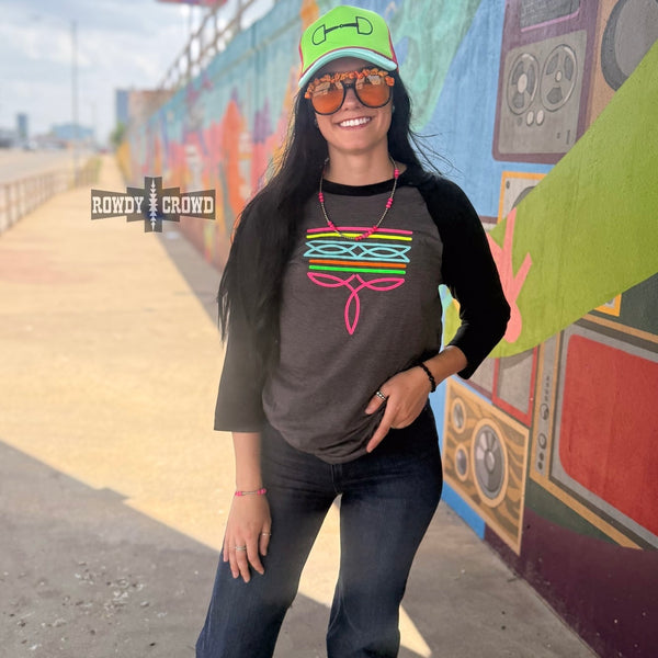 Neon Boot Stitch Raglan