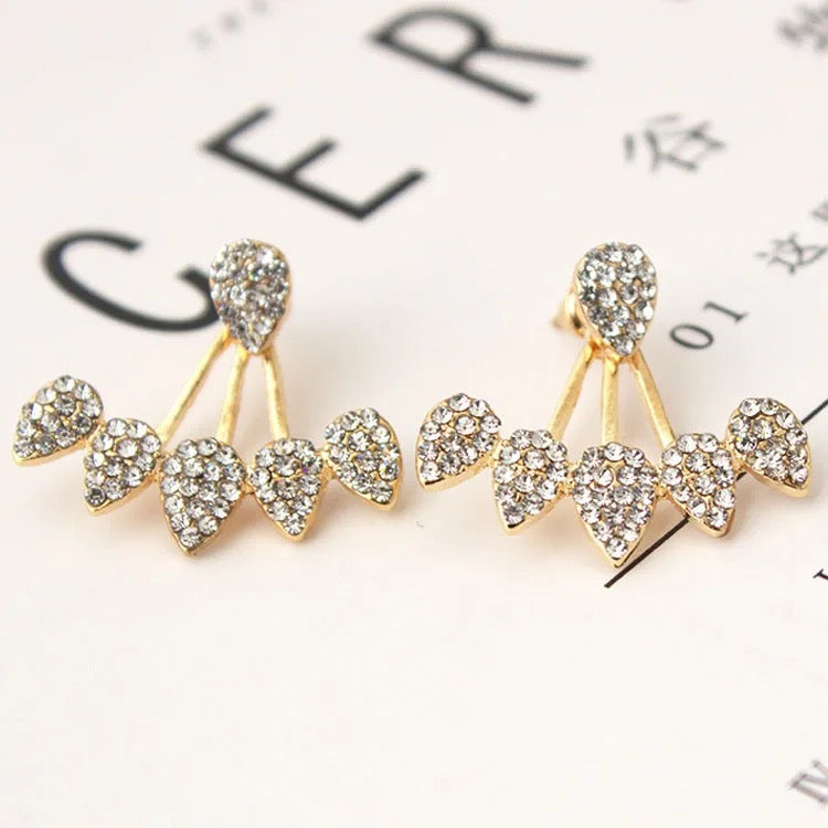 Rhinestone Ear Jacket Earrings