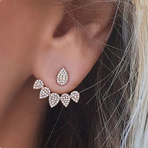 Rhinestone Ear Jacket Earrings