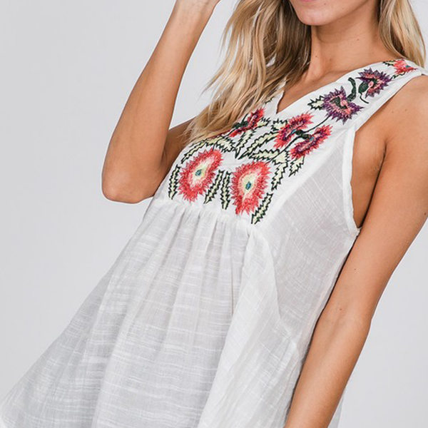 Floral Embroidered Top - Bar L Boutique
