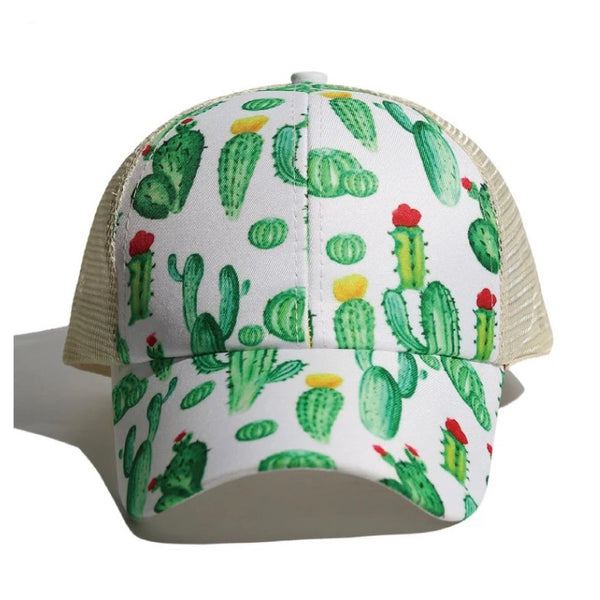 Cactus Criss Cross Ponytail Hat - Bar L Boutique