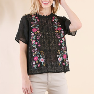 Floral Embroidered Top - Bar L Boutique